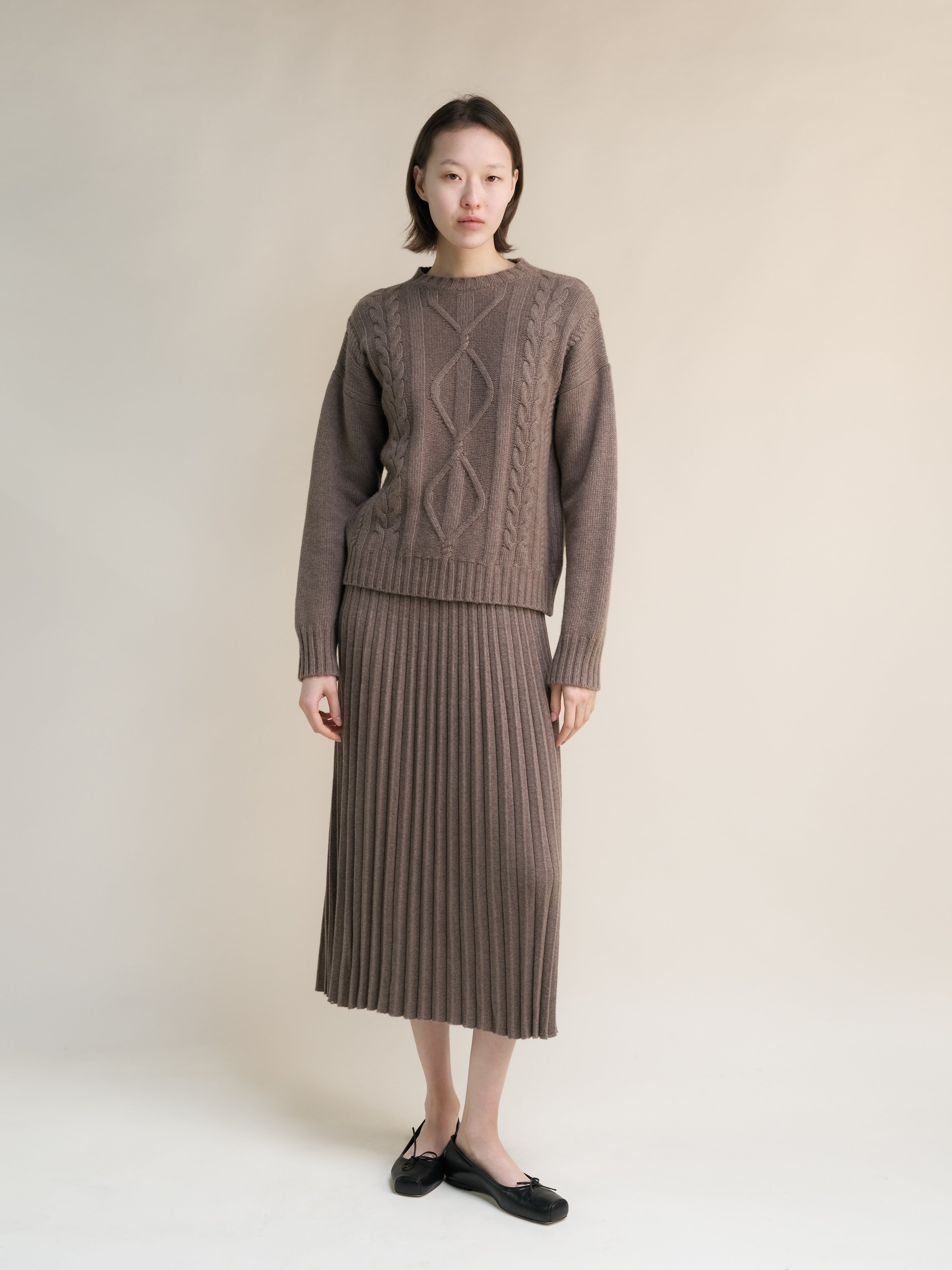 Cashmere Mix Cable Knit Sweater