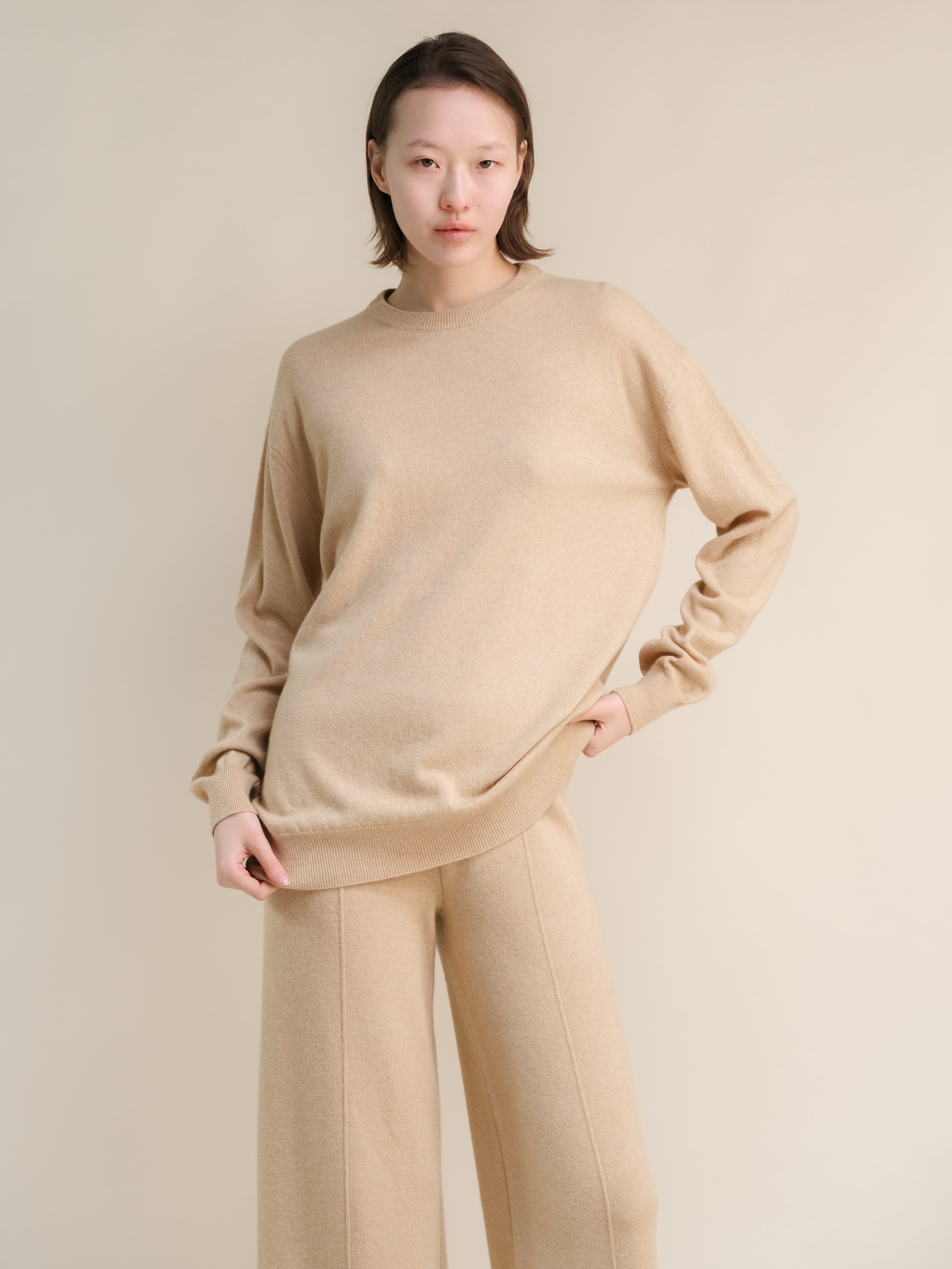 Cashmere Mix Classic Crewneck Sweater