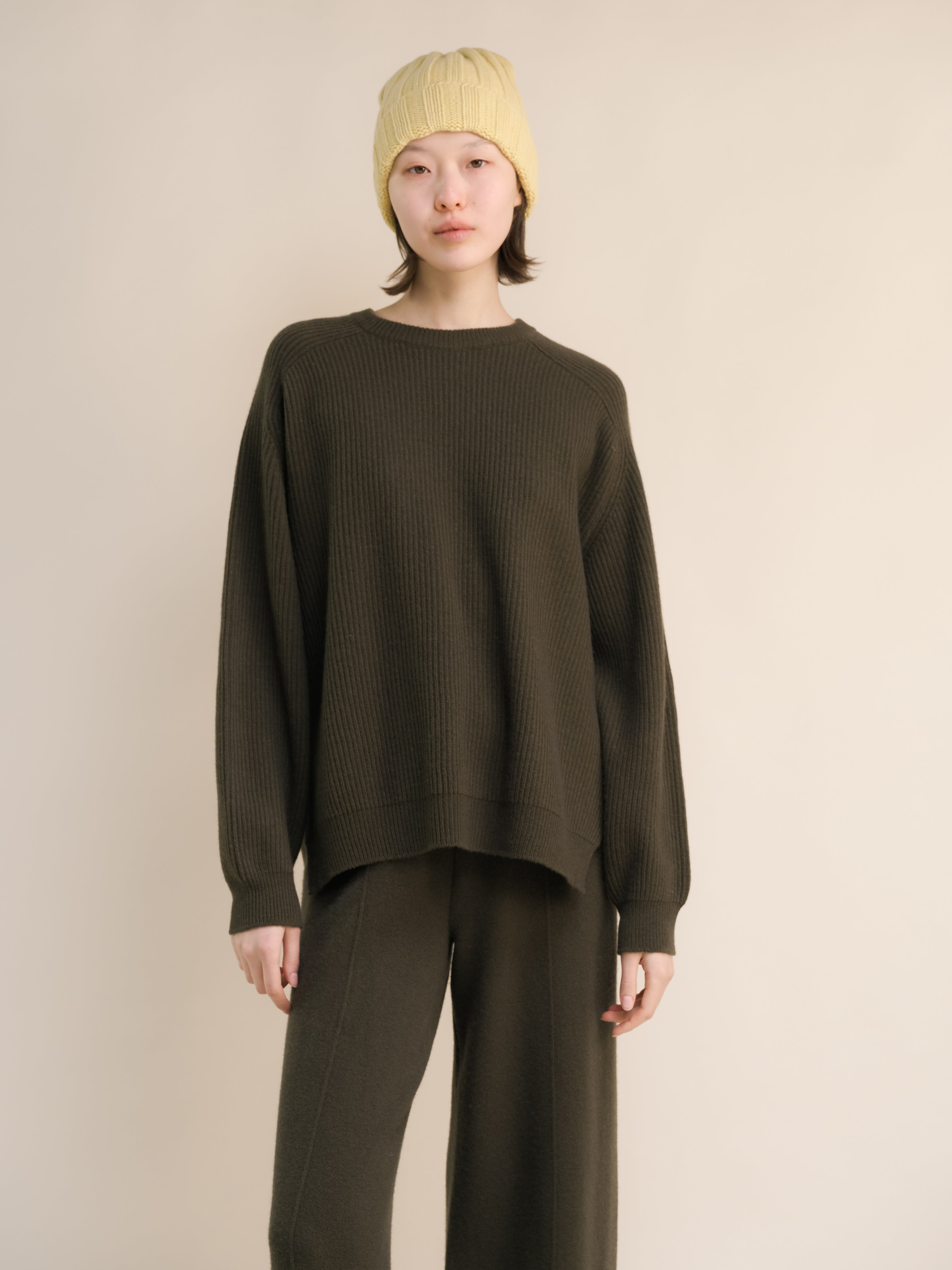 Cashmere Mix Ribbed Beanie