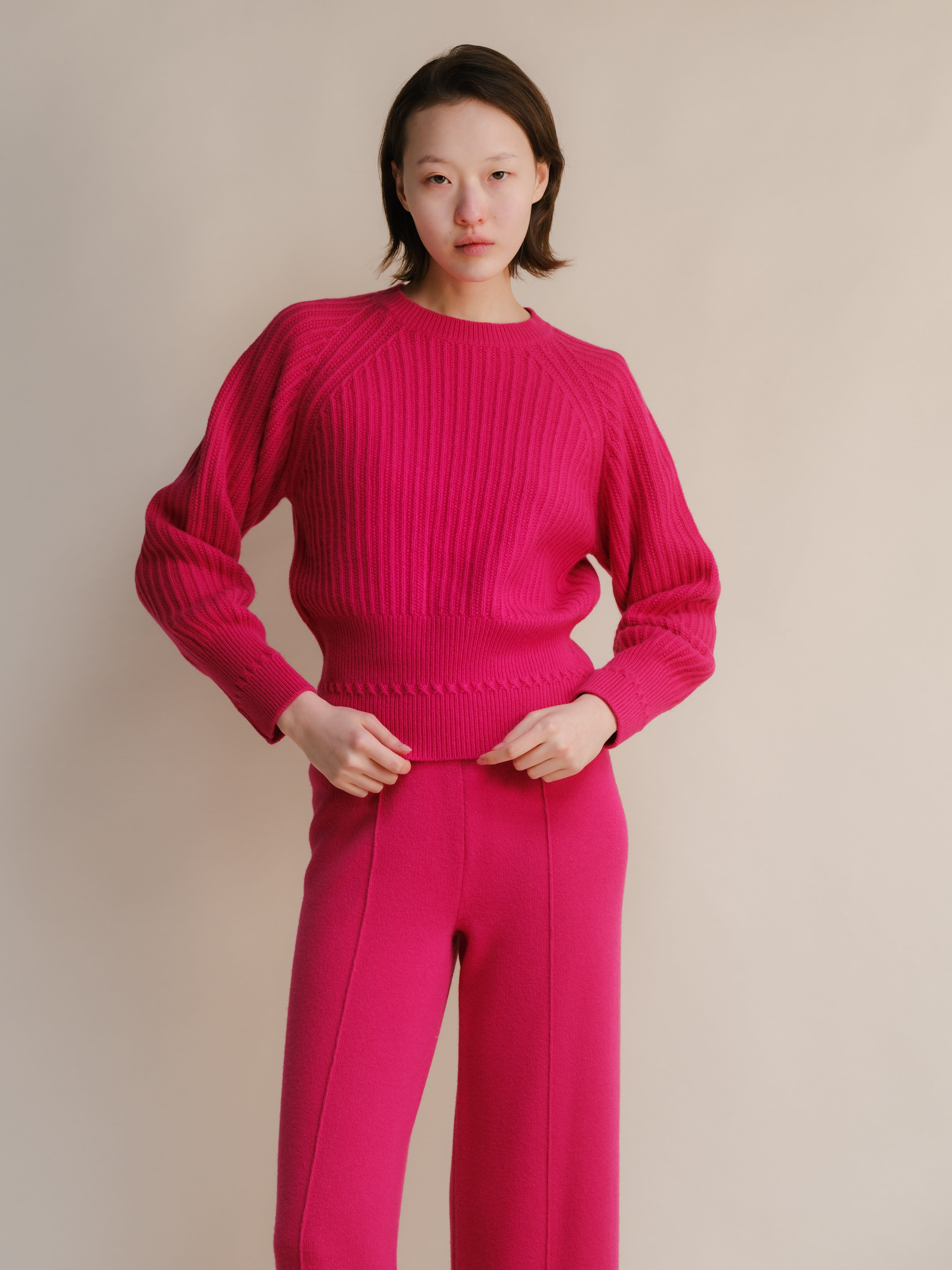 Cashmere Mix Crewneck Raglan Sweater