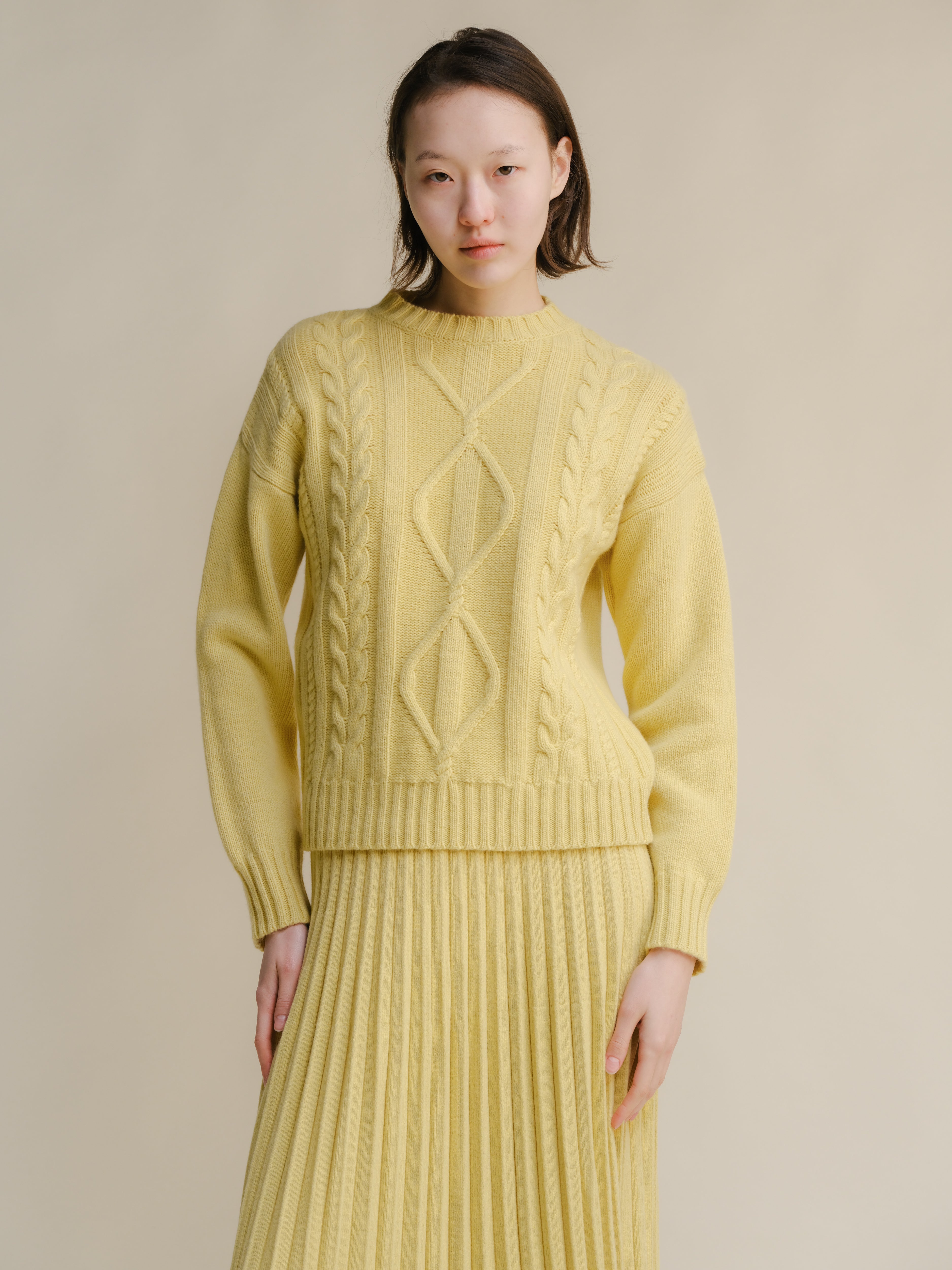 Cashmere Mix Cable Knit Sweater