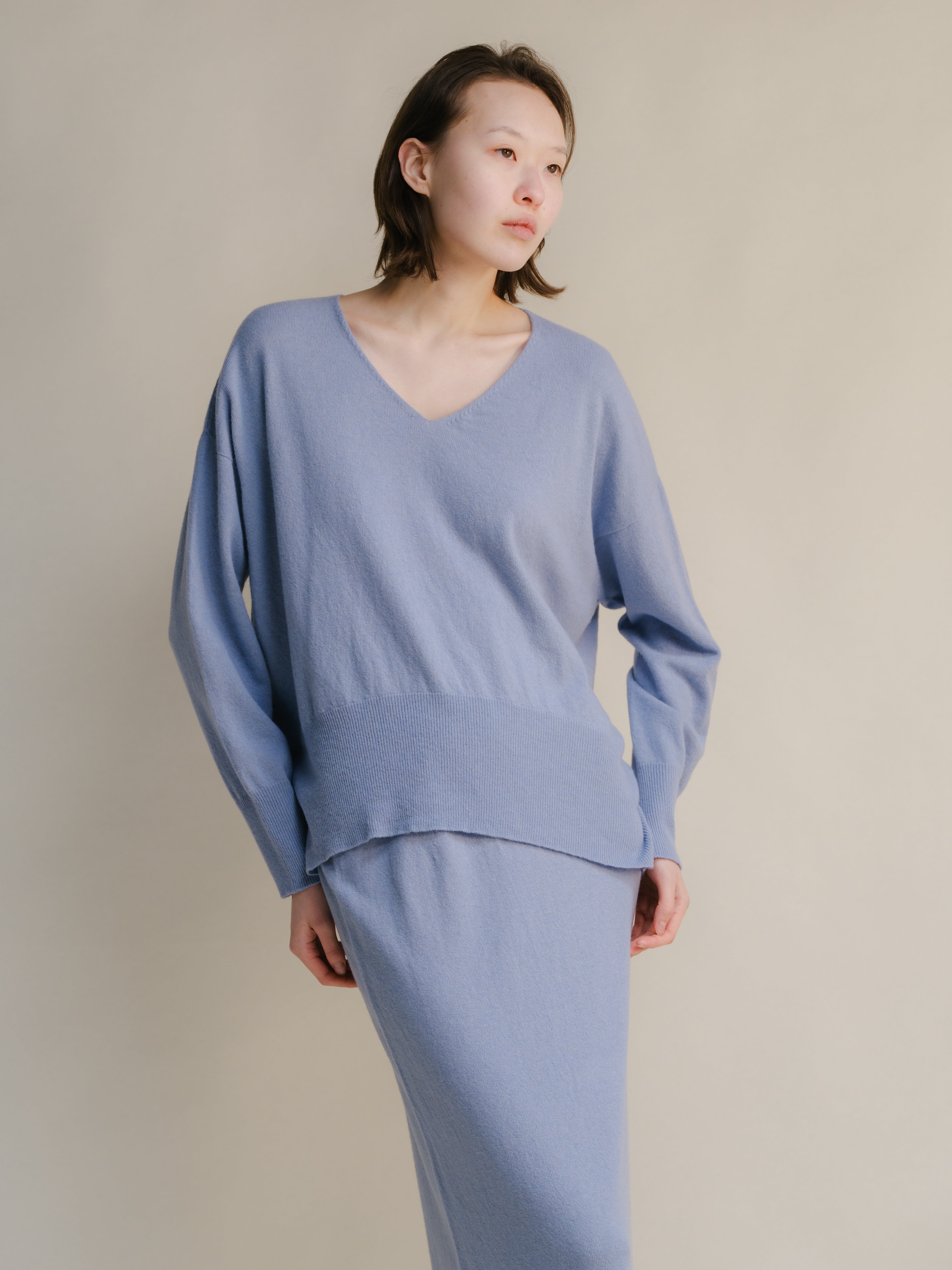 Cashmere Mix Maxi V-Neck Sweater