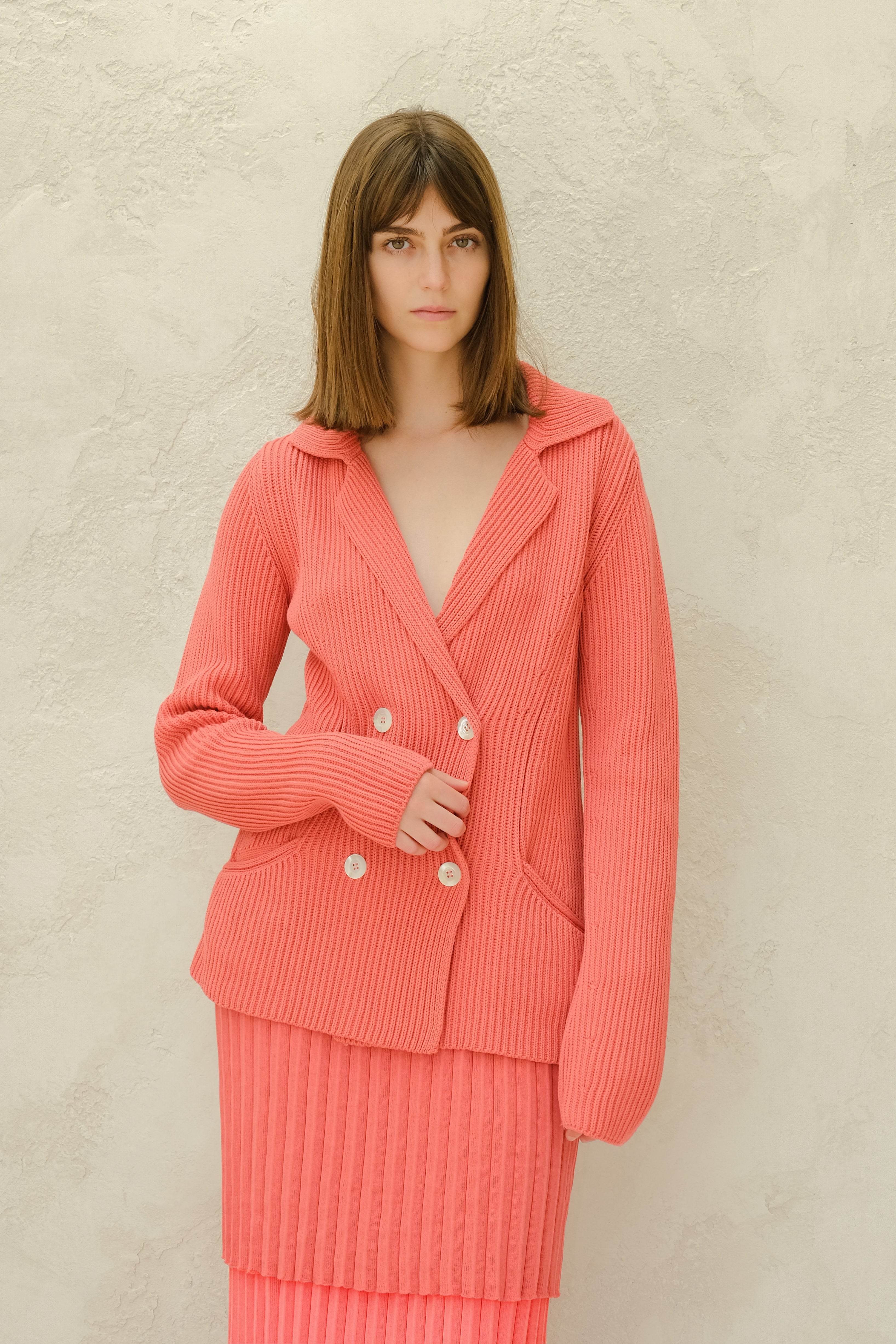 Fine Cotton Double Breasted Jacket