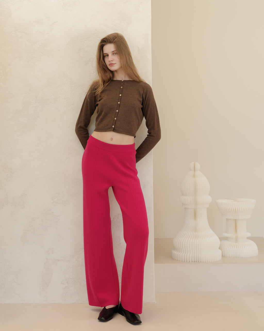 Cashmere Mix Cropped Cardigan (3D-Knit)