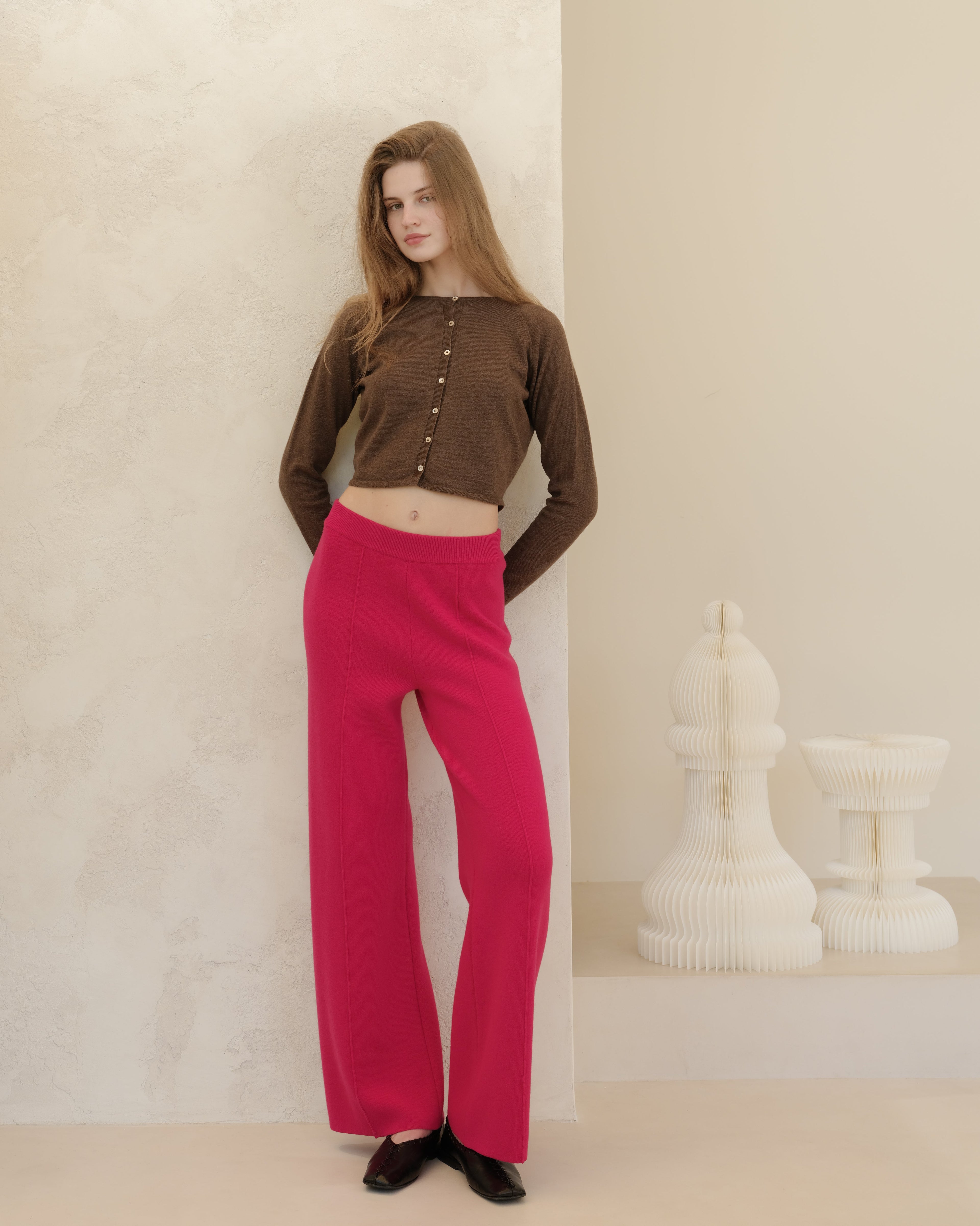 Cashmere Mix Cropped Cardigan (3D-Knit)