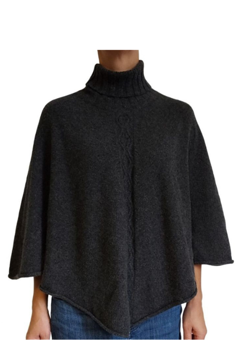 Women’s High-Neck Cape in Recycled Cashmere