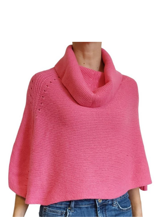 Women’s High-Neck Cape in Recycled Cashmere
