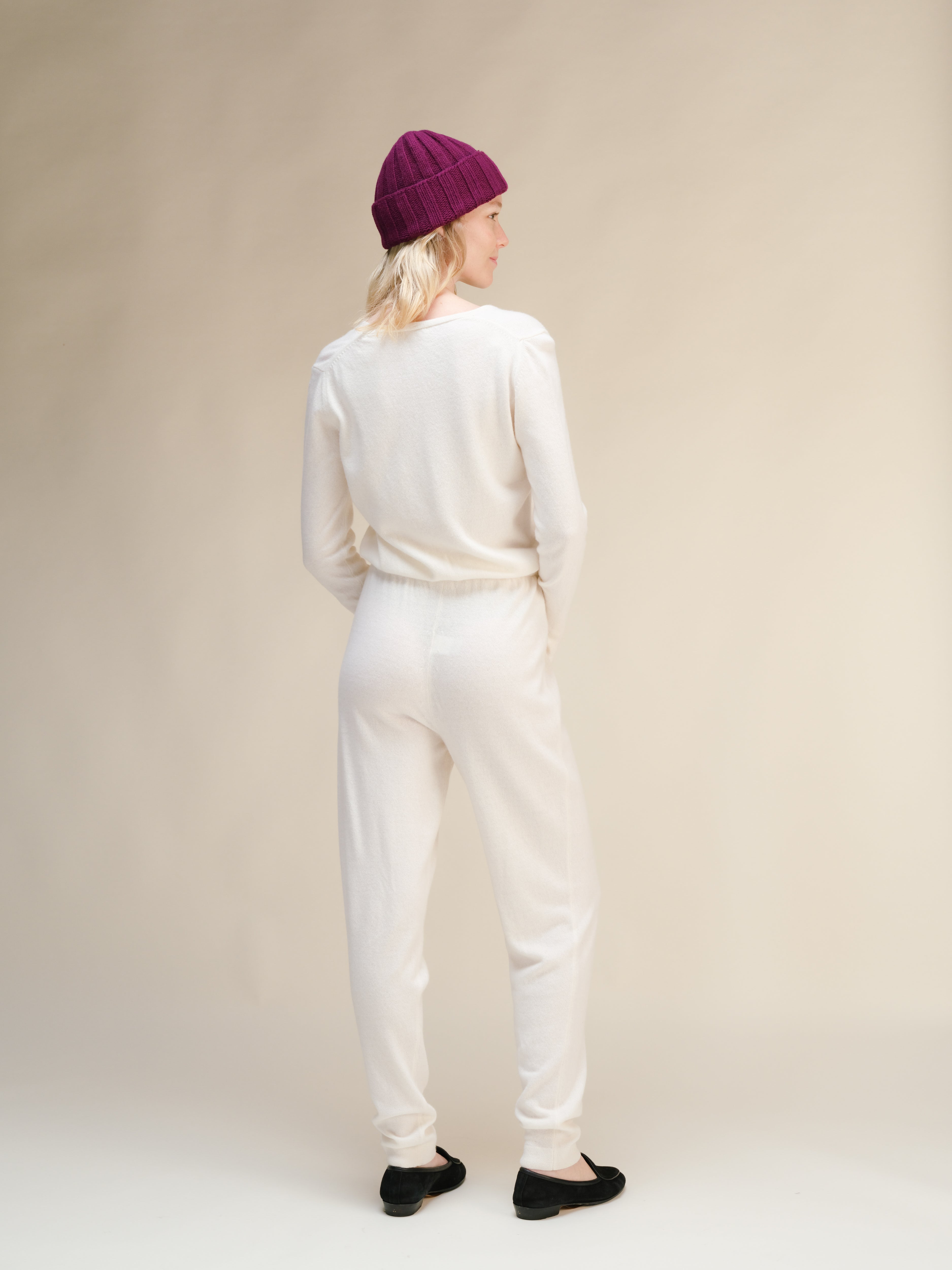 Cashmere Mix Ribbed Beanie