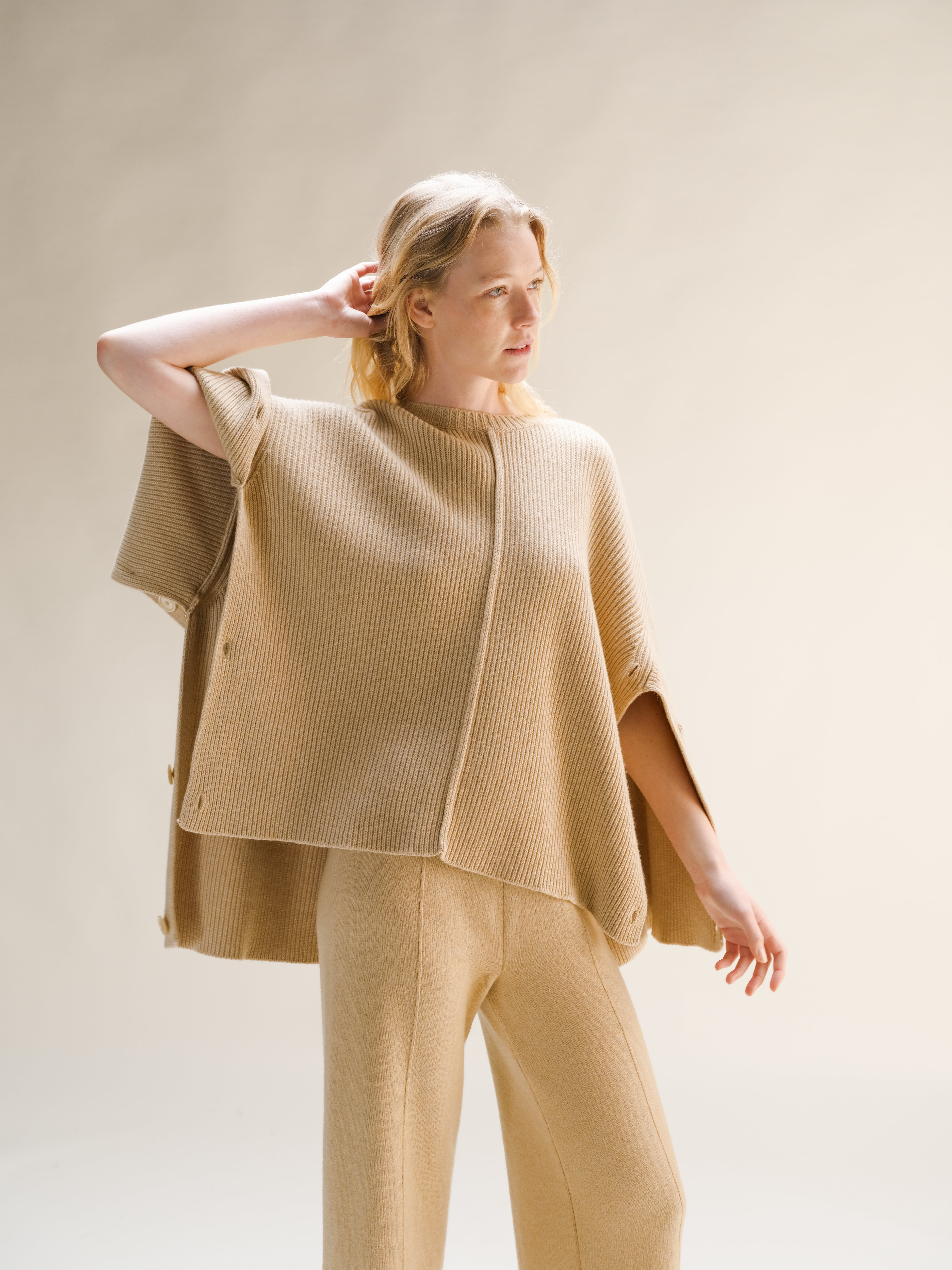 Cashmere Mix Oversized Cape Sweater