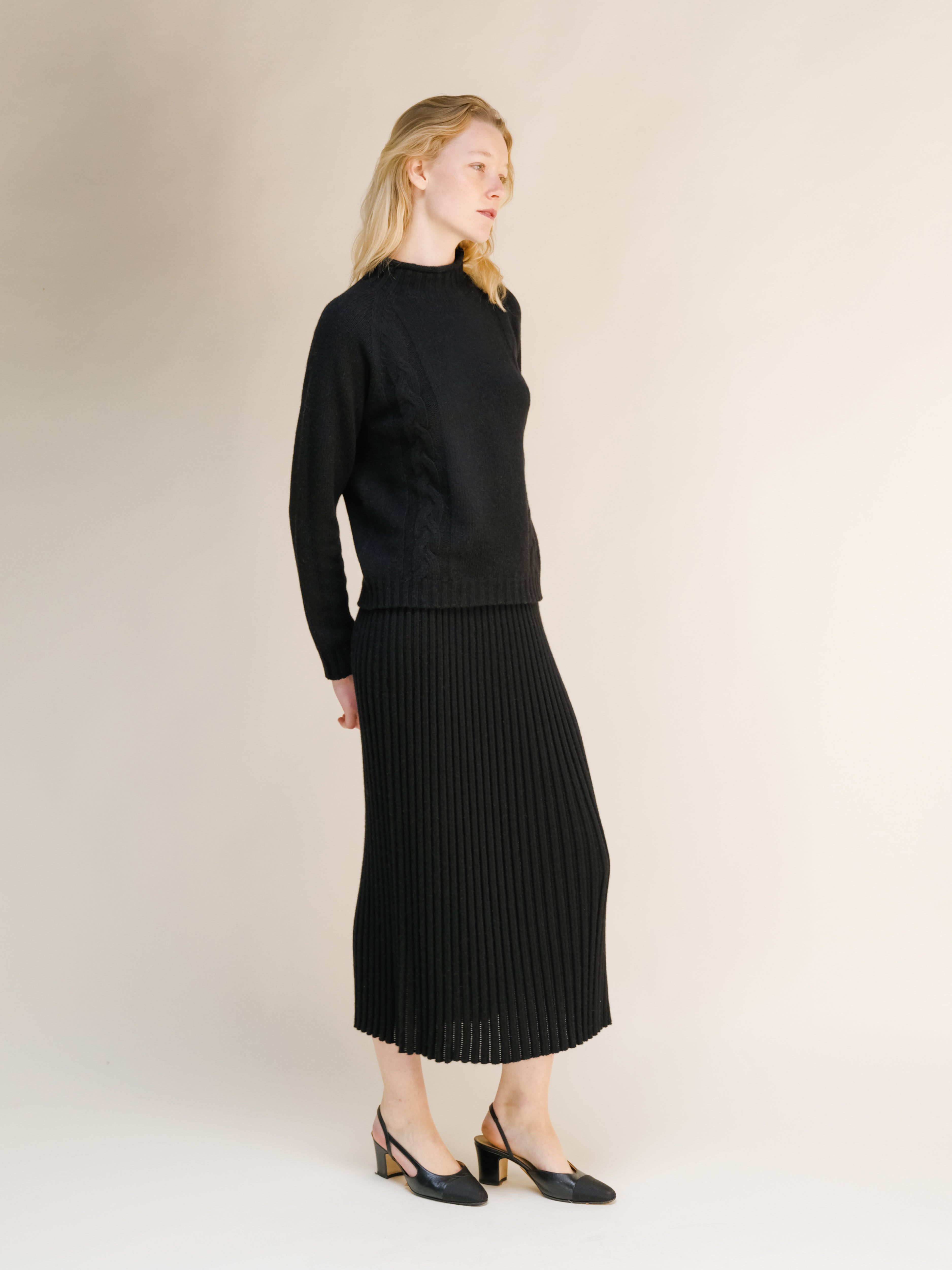 Cashmere Mix Cable "Ricciolo" Sweater (3D-Knit)