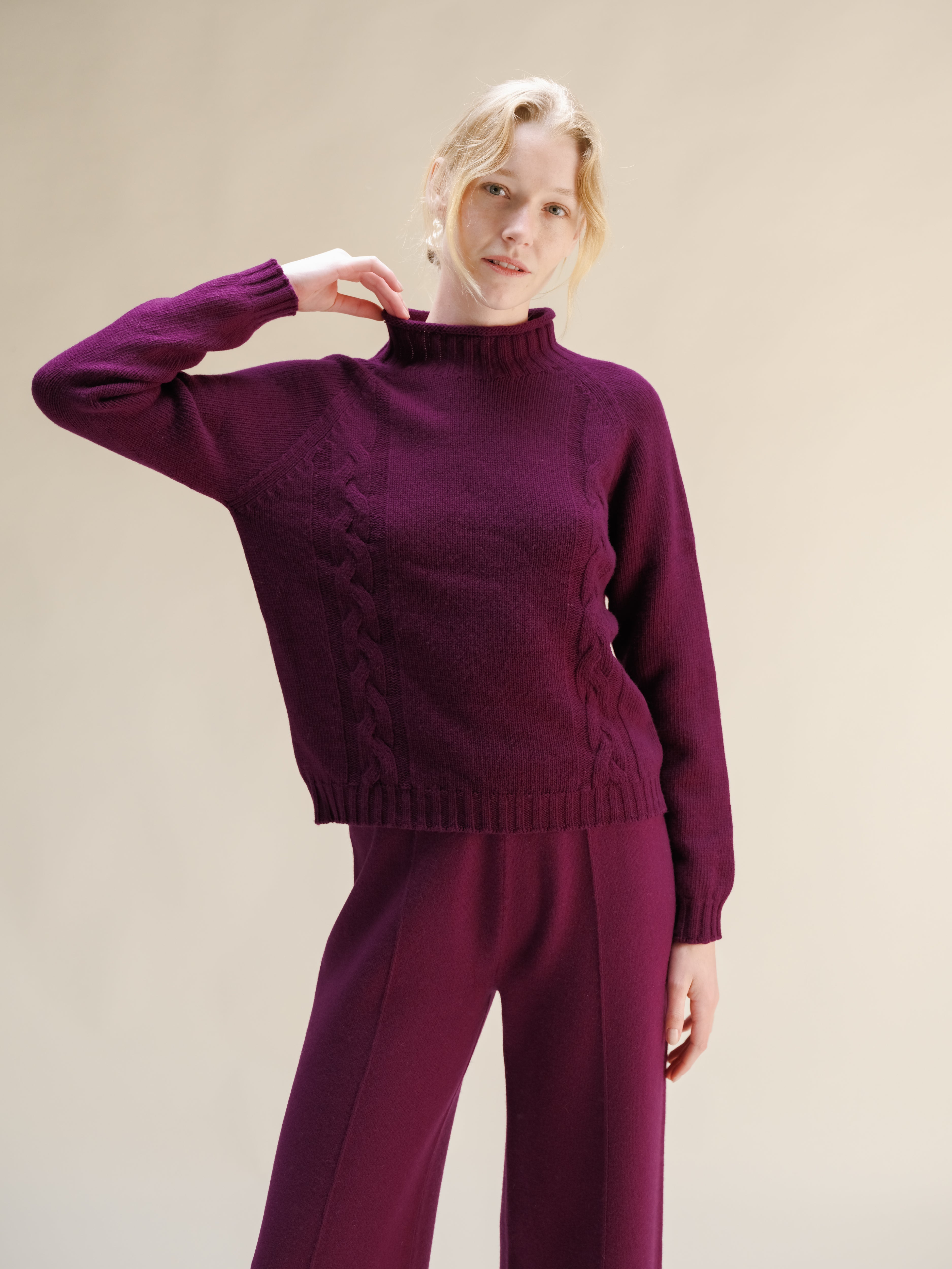Cashmere Mix Cable "Ricciolo" Sweater (3D-Knit)