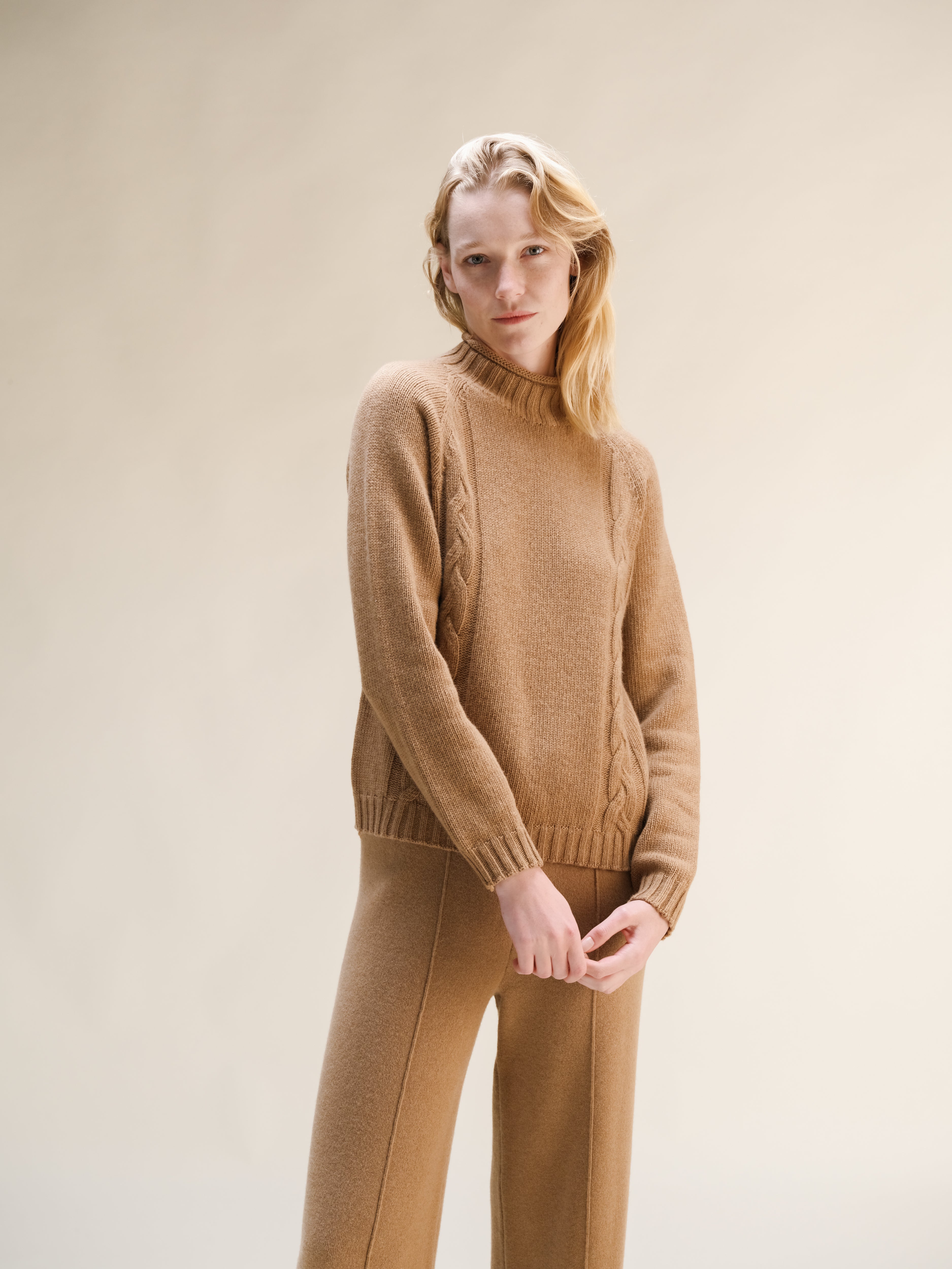 Cashmere Mix Cable "Ricciolo" Sweater (3D-Knit)