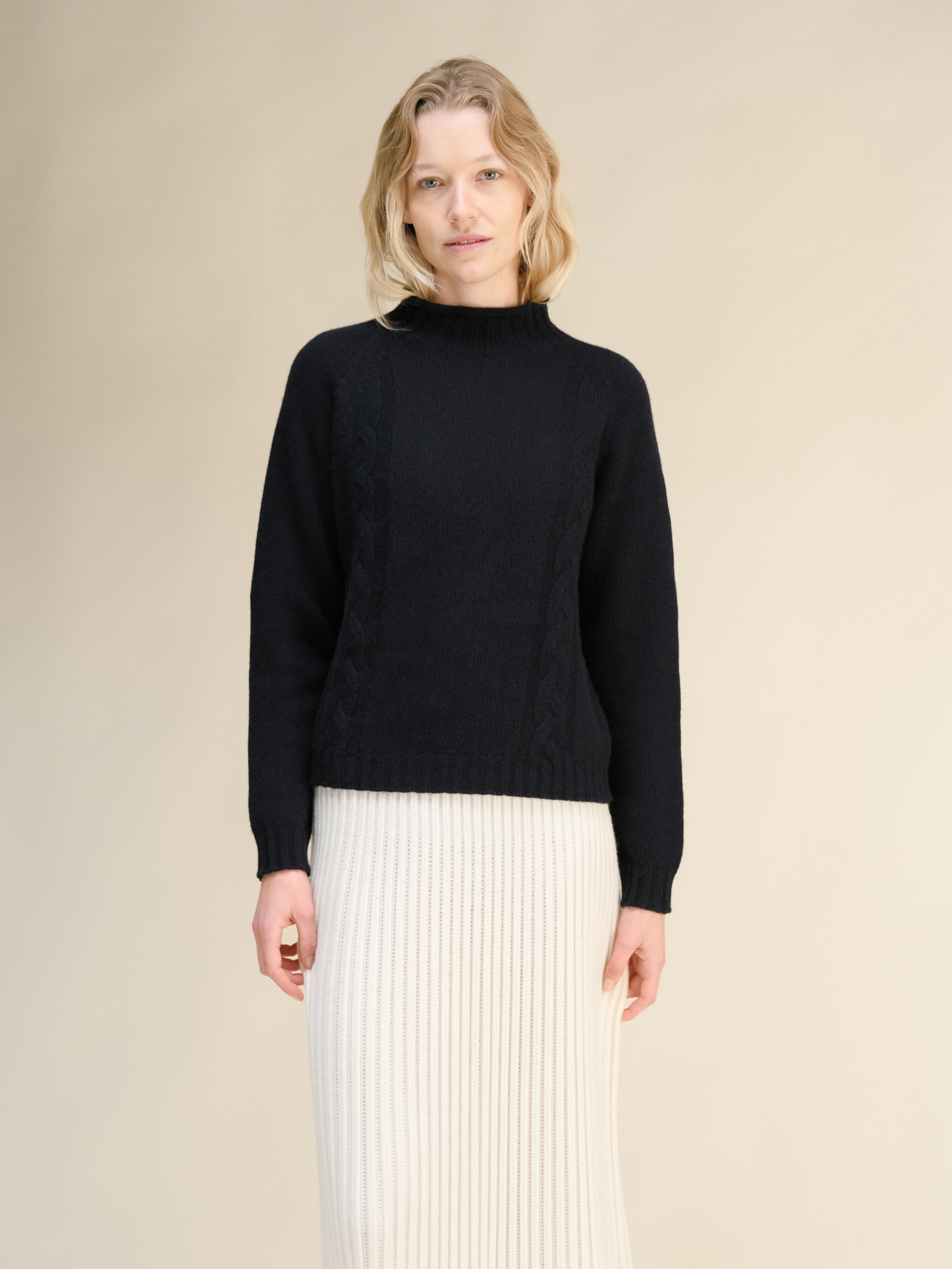 Cashmere Mix Cable "Ricciolo" Sweater (3D-Knit)
