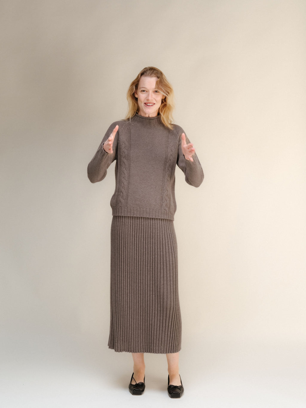 Cashmere Mix Cable "Ricciolo" Sweater (3D-Knit)