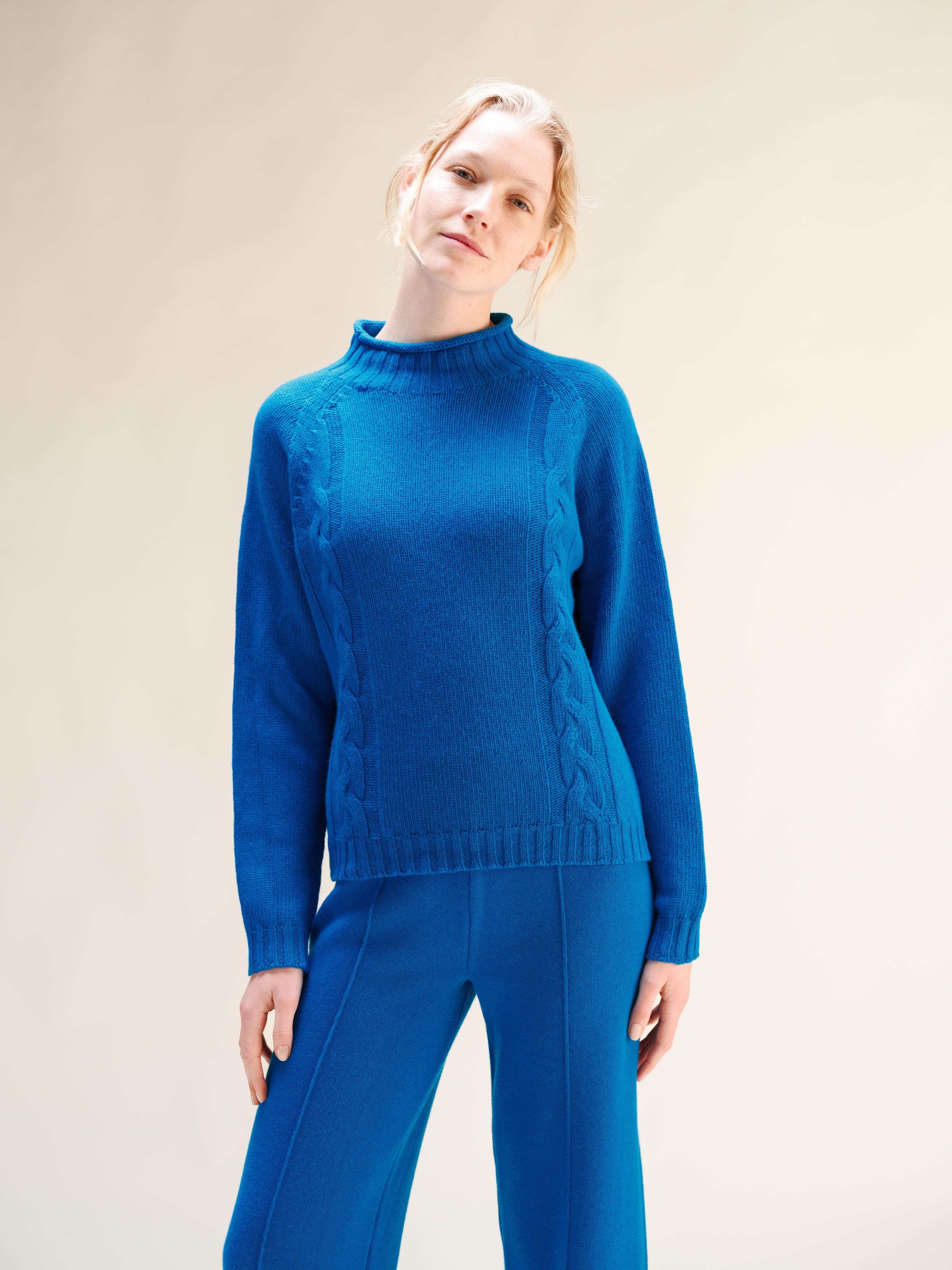 Cashmere Mix Cable "Ricciolo" Sweater (3D-Knit)