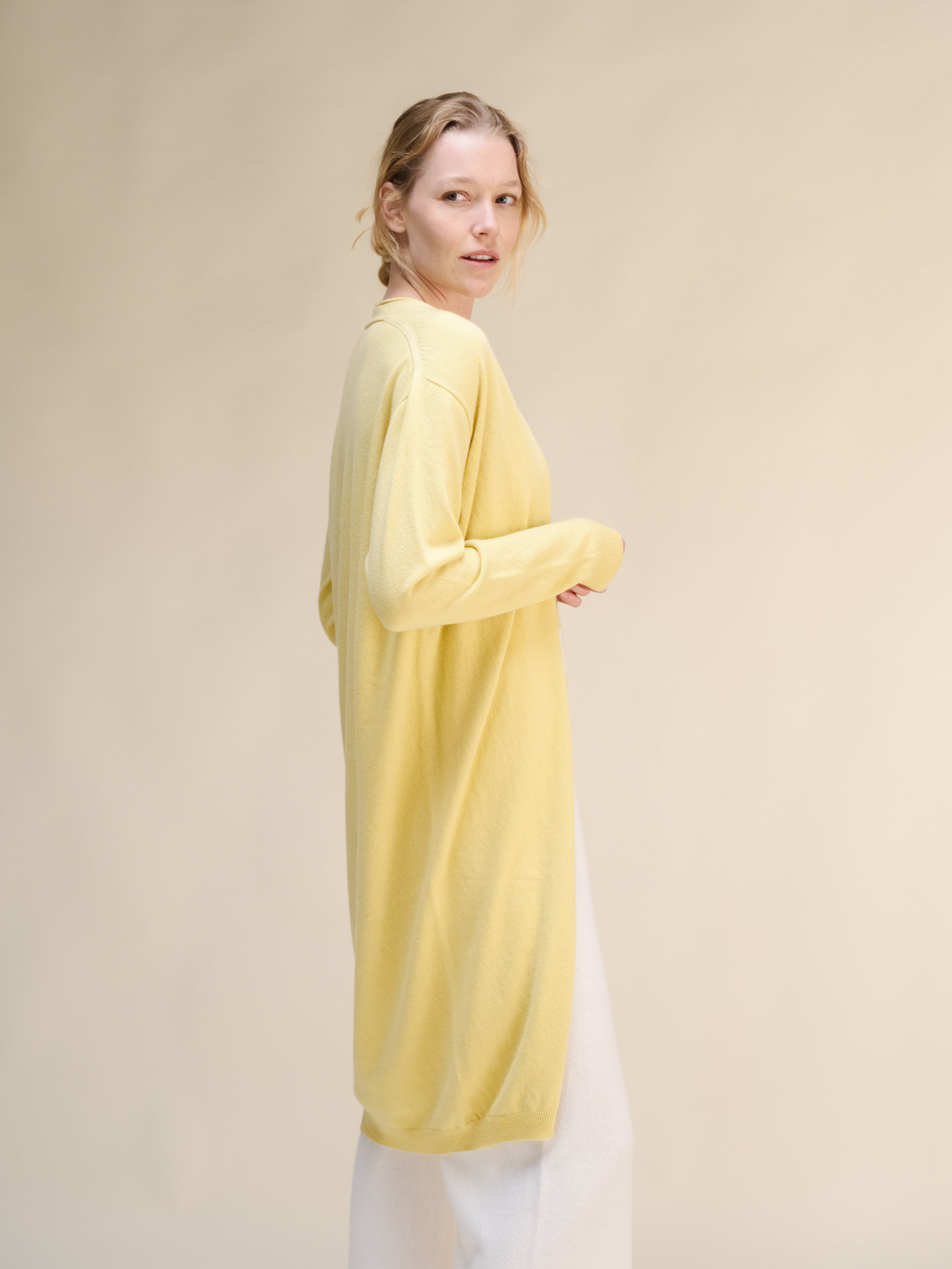 Cashmere Mix Superfine Long Cardigan (3D-Knit)
