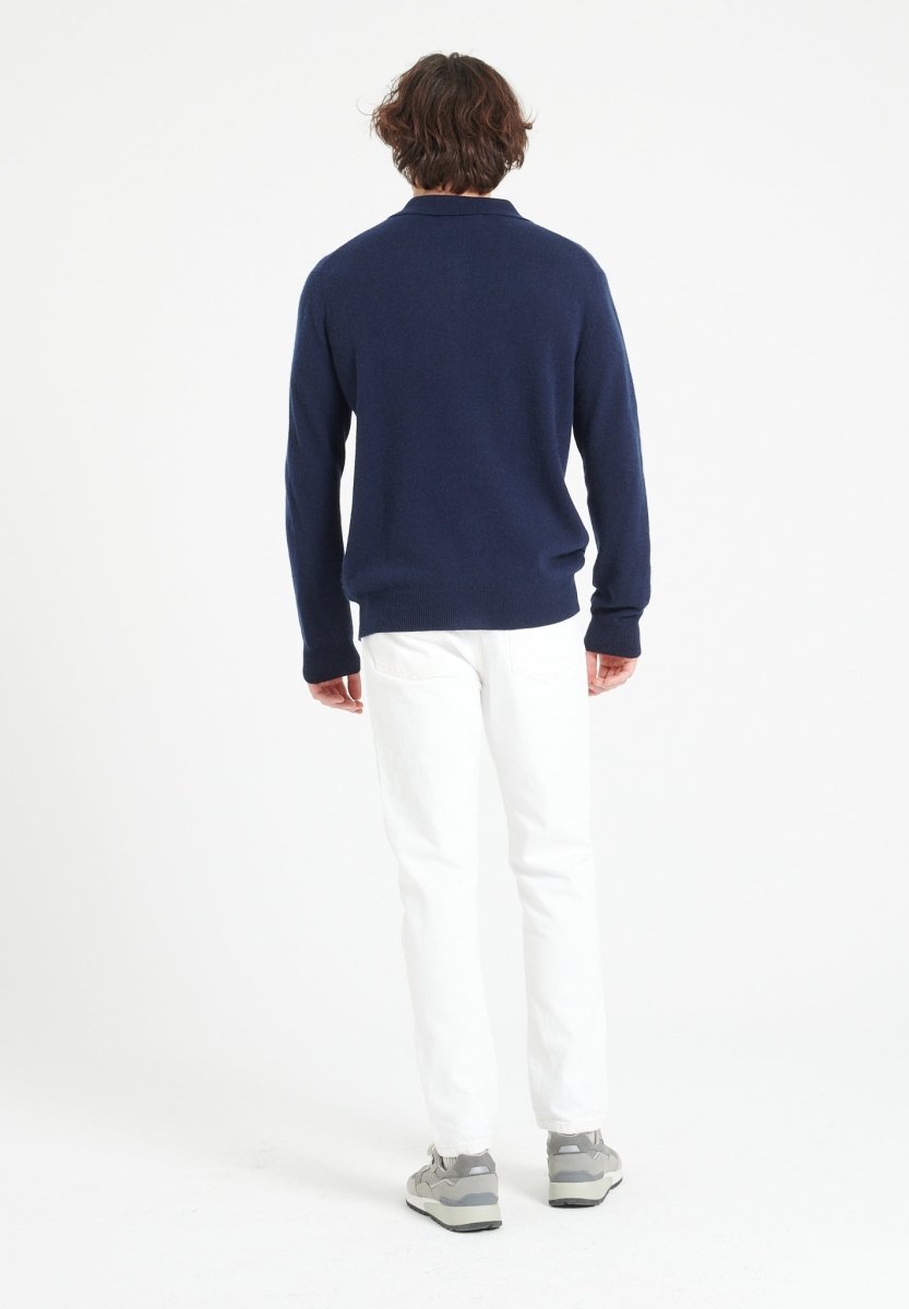 Navy Blue Cashmere Polo – Refined Everyday Comfort